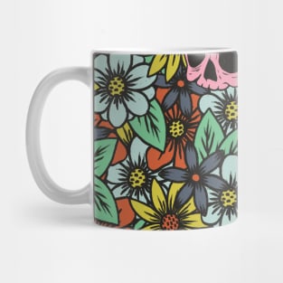 Floral Skull Pattern Mug